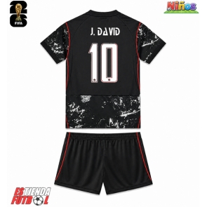 Canadá Jonathan David #10 Segunda Equipación Niños Mundial 2026 Manga Corta (+ Pantalones cortos)